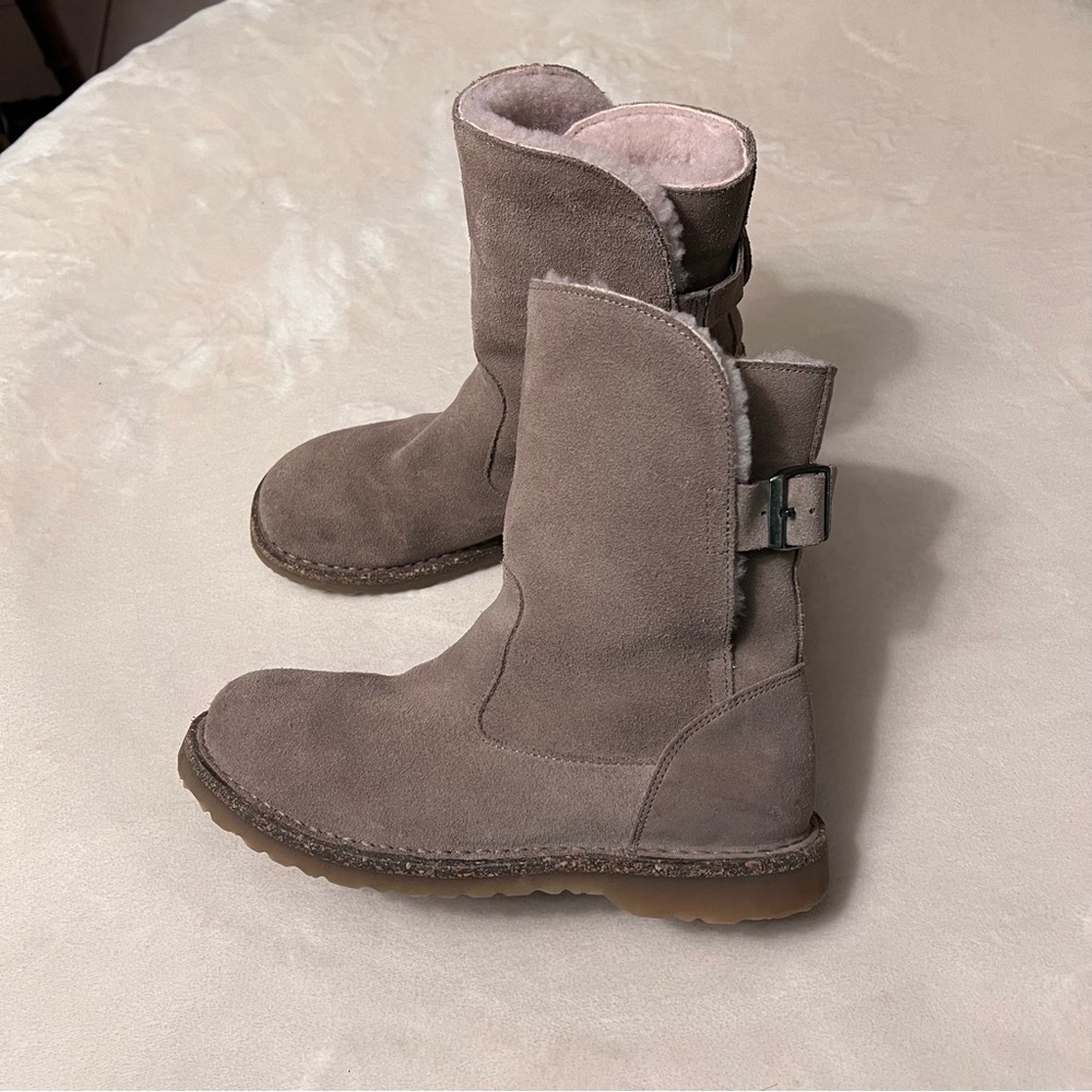 Birkenstock Uppsala beige pink moto boots 38 no insoles